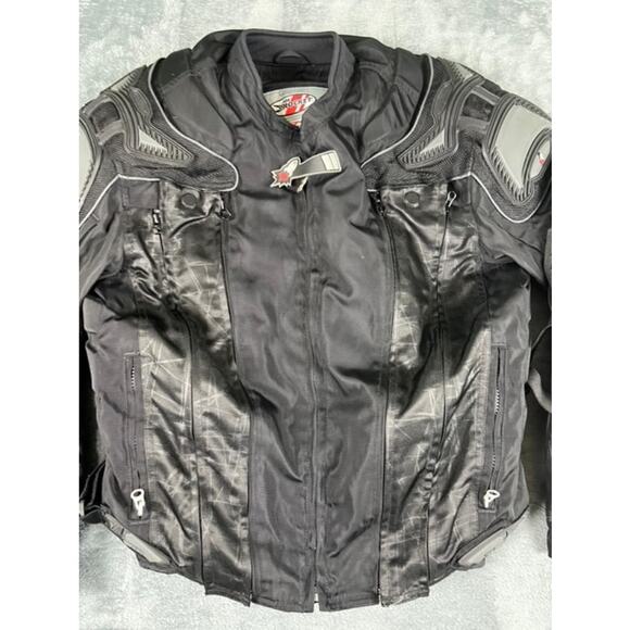 Joe Rocket Men's Black Motorcycle Racing Jacket w/ Armor Size Large - Picture 3 of 16
